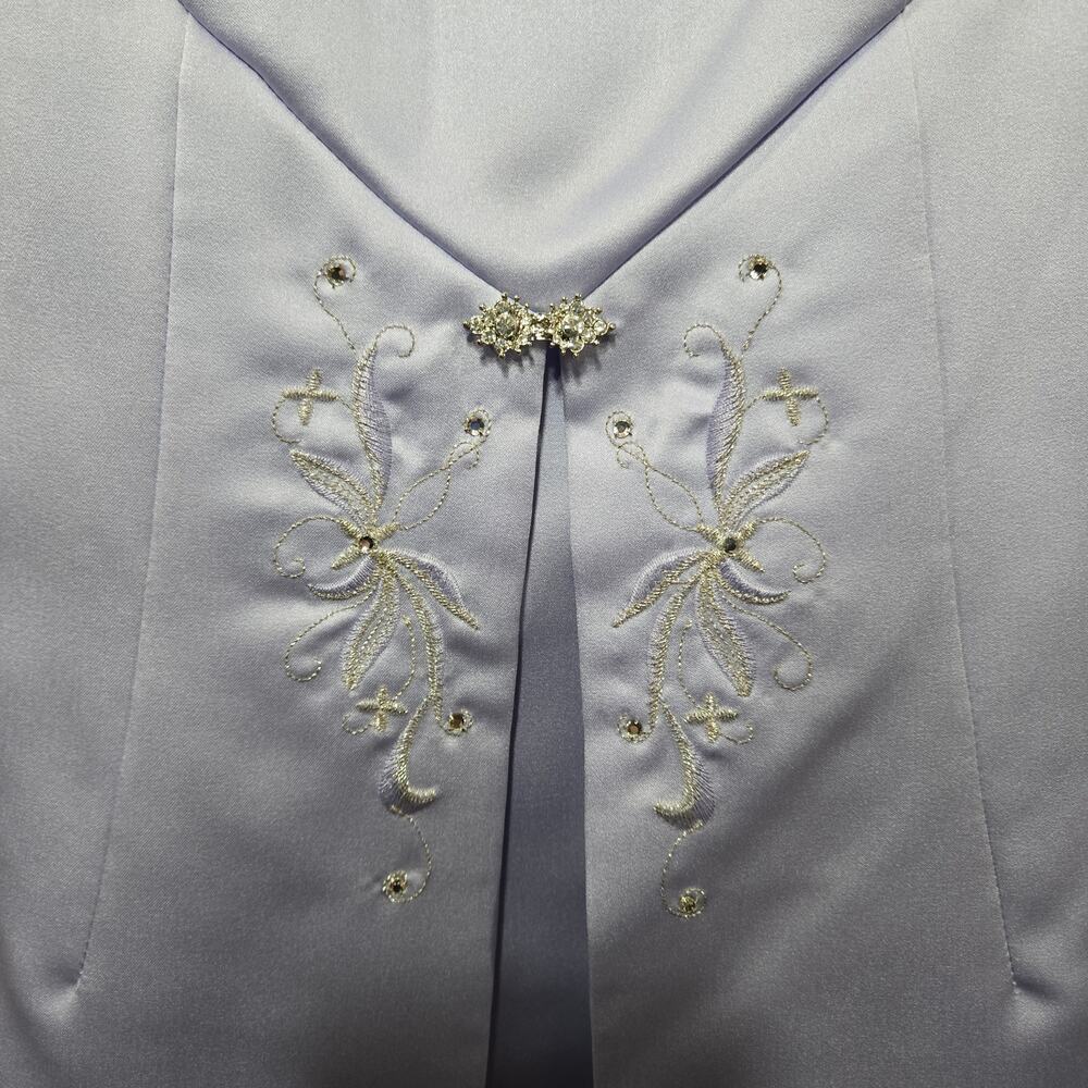 Vintage Y2K David's Bridal Purple Flower Girl Dress Orchid Beaded Gown Size 12 - Picture 10 of 16